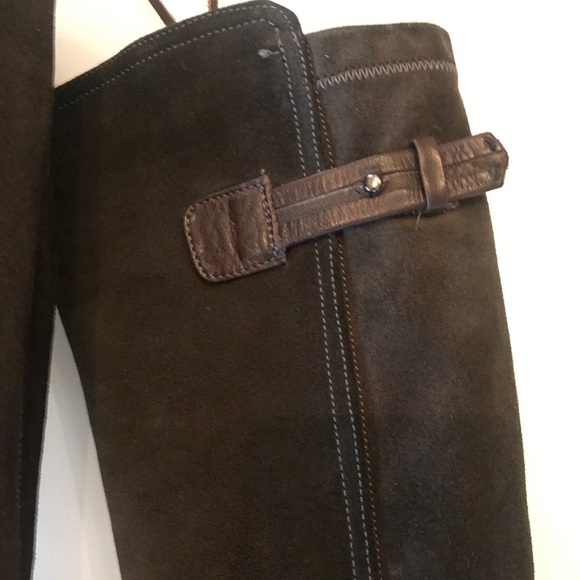 Navy Sueded Leather Boots - Picture 5 of 8